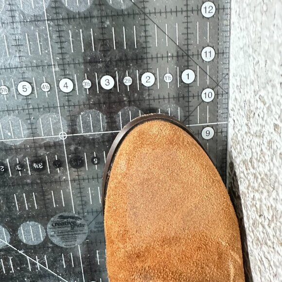 Frye Women Size 6M Rust Brown Bella Flower Suede Pull On Heel Pump Boot - Picture 13 of 13